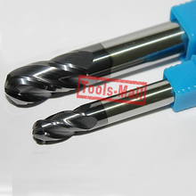 1pc radius=4mm 4 Flutes hrc45  R4*16*D8*60  solid carbide Ball nose End Mill CNC router bits tools Milling cutter 2024 - buy cheap