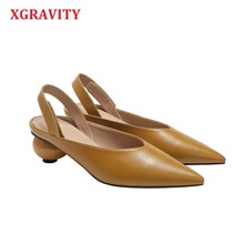 Xgravity-sapato de salto alto feminino, nova moda europeia, americana, sapato de dedo fino, verão, sandálias de salto alto, calçados anormais a088 2024 - compre barato