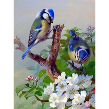 LZAIQIZG-pintura de diamante 5D DIY de punto de cruz, bordado de diamantes de 2 pájaros, animales, mosaico, decoración completa para el hogar 2024 - compra barato