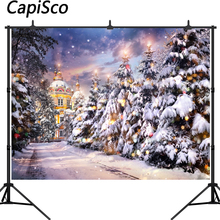 Capisco photography backdrop winter Christmas tree celebration castle background for photo studio new design camera fotografica 2024 - buy cheap