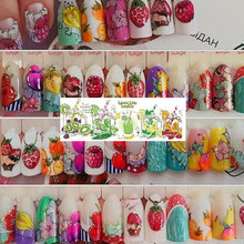 Hot Sale 12 Sheets/set Colorful Fruits Nail Art Transfer Sticker Flower Geometric Manicure Wraps Decor 2024 - buy cheap