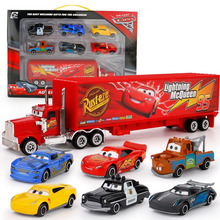 Disney Pixar Cars 3 7Pcs/set Lightning McQueen Jackson Storm Mack Uncle Truck 1:55 Diecast Metal Car Model Boy Toy Gift With Box 2024 - buy cheap