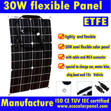 30w ETFE semi flexible solar panels 12v thin flexibble solar panel on marine  for battery charger, panel solar flexible 12v 30w 2024 - buy cheap