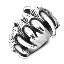 New Titanium Steel Jewelry Punk Rock Style Long Sharp Wolf Claw Cool Ring For Men Fashion Metal Biker Finger Rings Brand 2024 - buy cheap