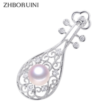 ZHBORUINI New Design Fine Jewelry Natural Freshwater Pearl Brooch Chinese Style Instruments Pipa Brooch Pins Pearl Jewelry Women 2024 - buy cheap