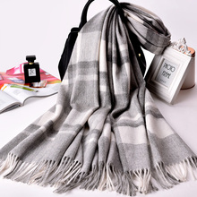 Winter Plaid Wool Scarf for Women Shawls and Wraps Ladies Foulard Brand 2022 Thick Pashmina Capes Plaid Warm Scarf Wool Wraps 2024 - buy cheap