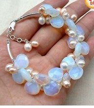 Exquisite Moonstone Fresh Water Pearl bracelet 2024 - buy cheap