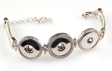 Frete grátis pulseira de liga metálica com três botões estilosos diy joias de botões para 1.8-2cm 2024 - compre barato