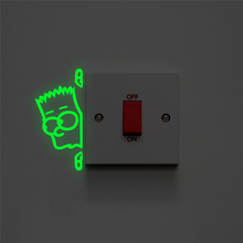 creative sneak peep boy switch luminous stickers glow in the dark wall decals kids rooms home decor fluorescent vinyl mural art 2024 - buy cheap