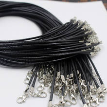 10Pcs 1.5/2mm Leather Chains Necklaces Bracelet Pendant Charms Lobster Clasp DIY Jewelry Making Accessories String Cord Necklace 2024 - buy cheap