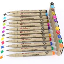 12pçs conjunto de canetas de desenho com 12 cores, conjunto de agulhas para esboço arte marcadores de feltro caneta de ponta para material de escritório 2024 - compre barato
