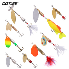 Goture 9pcs/lot Fishing Lure Set 3.5-12g Metal Spinning Spoon Spinnerbait  Spinner bait Swimbait With Lure Box 2024 - buy cheap