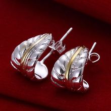 S-E039 Free shipping,wholesale,925 jewelry silver plated feather earrings,high quality,fashion/classic jewelry, Nickle free, 2024 - buy cheap