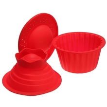 TEENRA 3PCS Red Silicone Big Top Cupcake Mold DIY Silicone Mold Baking Pan Non-stick Cupcake Pan Baking Tools 2024 - buy cheap
