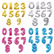 16inch Number Balloon Gold Silver Blue Pink Number Foil Balloons Baby Shower Happy Birthday Party Wedding Balloons Globo 2024 - buy cheap