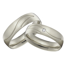 Alianza anillos anel aneis femeninos de titanium de color oro blanco boda anillos conjuntos de 2024 - compra barato