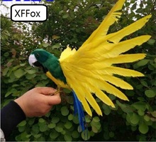 new real life dark green&yellow wings parrot model foam&feather simulation parrot bird gift about 30x45cm xf0265 2024 - buy cheap