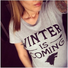 New Fashion Winter is Coming Cotton T-shirts Short-Sleeve Game Female Tops slogan funny grunge quote grunge tumblr graphic tees 2024 - buy cheap