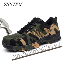 ZYYZYM Men Work Safety Boots Plus Size Outdoor Steel Toe Cap Military Shoes Men Camouflage Puncture Proof Army Boots 2024 - buy cheap