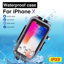 SeaFrogs 60m/195ft Waterproof Underwater Housing Case for iPhone X - Black 2024 - buy cheap