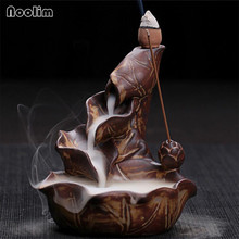Creative Ceramic Lotus Incense Burner Waterfall Backflow Dragon Incense Holder Home Decor Buddhist Aroma Censer 2024 - buy cheap