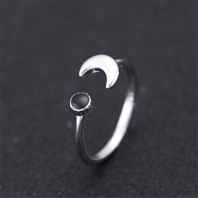 Anillo de dedo de plata tibetana para mujer, accesorio ajustable vintage, redondo, luna creciente, accesorios de Egipto JZ426, gran oferta, 2019 2024 - compra barato