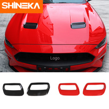 Shineka adesivo de carro para ford mustang, capa de fibra de carbono, tampa de motor, acessórios de decoração para saída de ar, para ford mustang 2018 + 2024 - compre barato