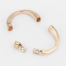 5 Sets Rose Gold Magnetic Clasps Half Cuff Bangle Bracelet Findings for Licorice Leather 2024 - buy cheap