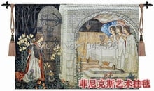 Colgadores de pared de Bélgica, 140x100cm, decoración del hogar, serie medieval del Santo Grial, tapiz PT-5 2024 - compra barato