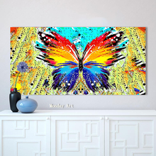 Pintura al óleo sobre lienzo de mariposa abstracta pintada a mano para sala de estar, dormitorio, oficina, Arte de la pared Decoración 2024 - compra barato