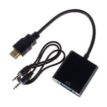 HDMI-compatible Male to VGA Converter Adapter With Audio USB Cable 1080P for PC Drop Shipping 2024 - buy cheap