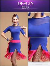 Платье для латинских танцев; женская танцевальная одежда с бахромой; Regata Feminina Roupa De Ginastica Vestido De Baile Latino; танцевальный костюм 2024 - купить недорого