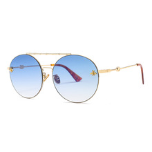 Gafas de sol redondas de moda para mujer y hombre, lentes de sol de doble marco, de lujo, Estilo Vintage, 22054DF 2024 - compra barato