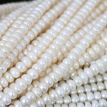 Classical white freshwater natural button abacus pearl 7-8mm loose beads fit diy beautiful gift jewelry making 15inch B1345 2024 - купить недорого