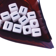 Contas de plástico com letras i, contas de alfabeto acrílico brancas de plástico com 10x10mm, contas iniciais para fabricação de braceletes 2024 - compre barato