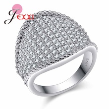 Shiny Clear Zircon Rhinestone Jewelry Fashion 925 Sterling Silver  Wedding Engagement Rings Christmas Gifts Fast Shipping 2024 - buy cheap