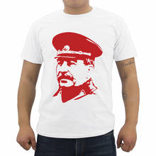 Новая футболка с принтом Сталина из СССР летняя Мужская хлопковая футболка с коротким рукавом и круглым вырезом повседневные мужские футболки топы 2024 - купить недорого