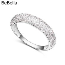 Bebella anel de dedo colocado para mulheres, zircônia cúbica, joias, moda, casamento, para meninas, presente de natal, aniversário 2024 - compre barato