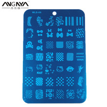 ANGNYA 1 шт. модная МЛ серия пластины для штамповки ногтей маникюр штамповка шаблон изображение пластин для ногтевого дизайна Stamp Plate шаблон для печати 2024 - купить недорого