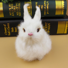 Modelo de simulação coelho branco polietileno & peles de coelho engraçado presente cerca de 8 cm x 8 cm x 12 cm 2024 - compre barato