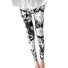 Cuhakci-calça legging com estampa floral, feminina, love fitness, push up, casual, esportiva de alta qualidade 2024 - compre barato