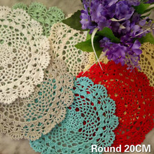 20CM Round Vintage Dining Doily Glass Drink Coasters Christmas Placemat Craft Hollow Out Mantel For Wedding Banquet Table Decor 2024 - buy cheap