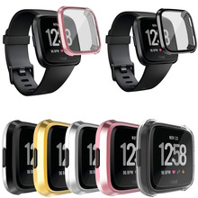 Chapeamento de Ultra Fina e Macia TPU Caso Para Fitbit Smartwatch Versa Cobrir Casos de envio de Proteção Integral Silicone Capa Protetor de Tela 2024 - compre barato