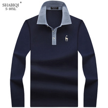 Camiseta ajustada de manga larga para hombre, Polo de algodón mercerizado, informal, a la moda, Color sólido, S-10XL 2024 - compra barato