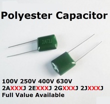 PCS 100V 2A682J 50 2A822J 2A272J 2A332J 2A392J 2A472J 2A562J capacitor de Poliéster 100V 4.7/5.6/6.8/8.2/0.00/2.7/3.3/3.9/NF/UF 2024 - compre barato