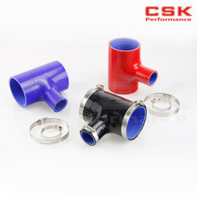 2.75" To 2.75" Silicone Hose 70mm To 70mm T Shape Tube Pipe for 35mm ID BOV 3+Clamps 2024 - buy cheap