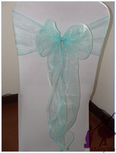 Brillante turquesa silla organza Fajas decoración/organza tie decoración/silla SASH para el evento 2024 - compra barato