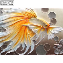 Pintura em diamante bricolagem 5d peixe dos desenhos animados formato de peixe quadrado completo/broca redonda imagem bordada em diamante de decoração de casa strass xy1 2024 - compre barato