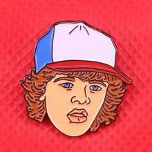 Dustin enamel pin trucker hat brooch stranger things fans badge cool tv lovers gift funny funky punky pins gift 2024 - buy cheap