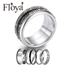 Floya preto anéis bijoux femme original empilhável anel de banda vário jogo ártico sinfonia coleção anel de jóias bague mujer 2024 - compre barato